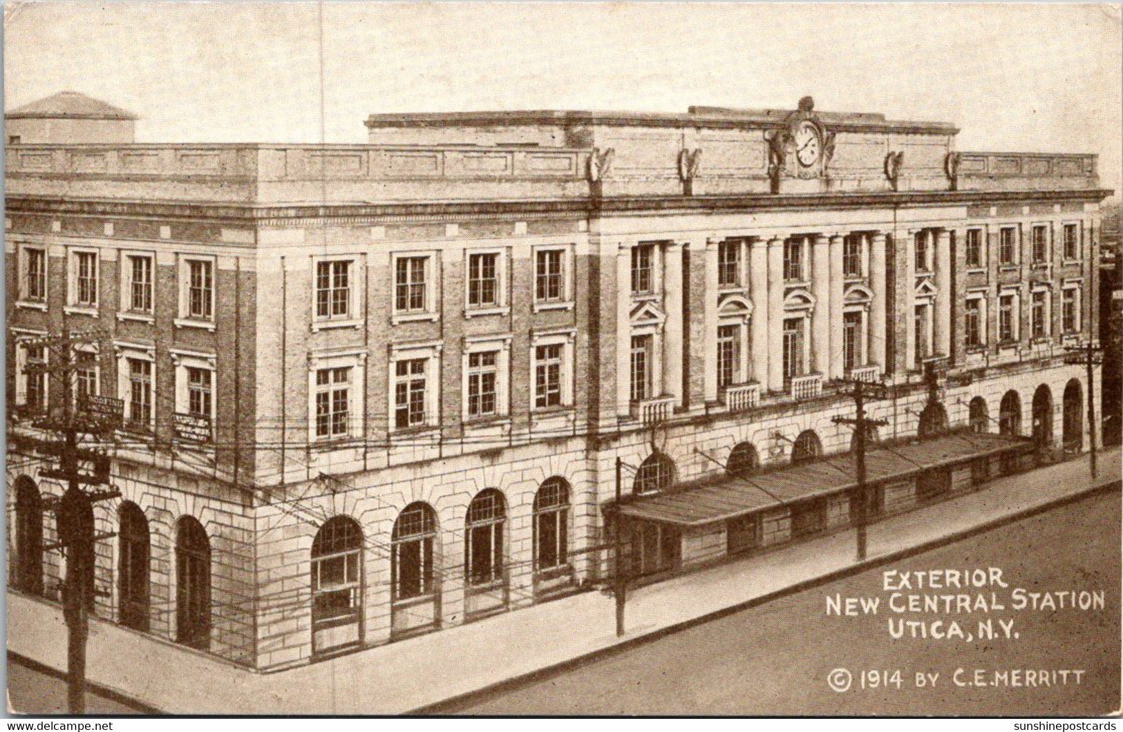 New York New Central Station Exterior View - Utica