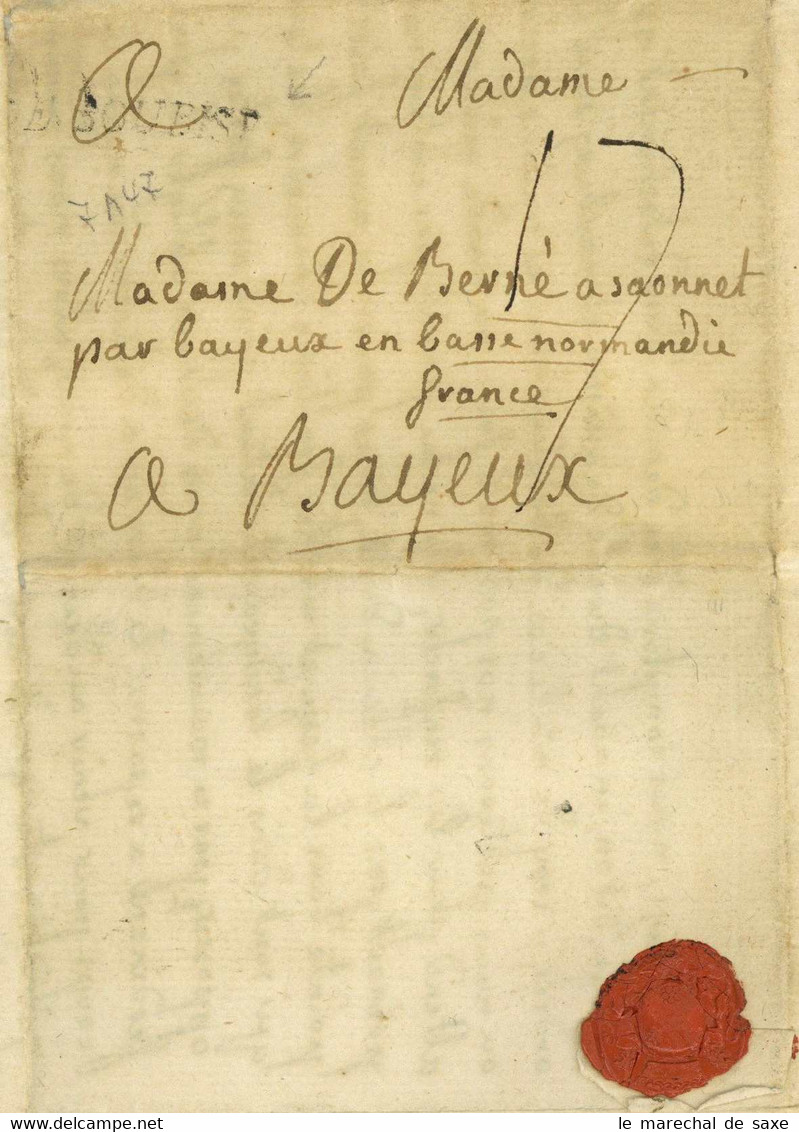 A. DE SOUBISE 1758 Friedberg Hessen Siebenjähriger Krieg Guerre Sept Ans Armee Bayeux Berne - Army Postmarks (before 1900)