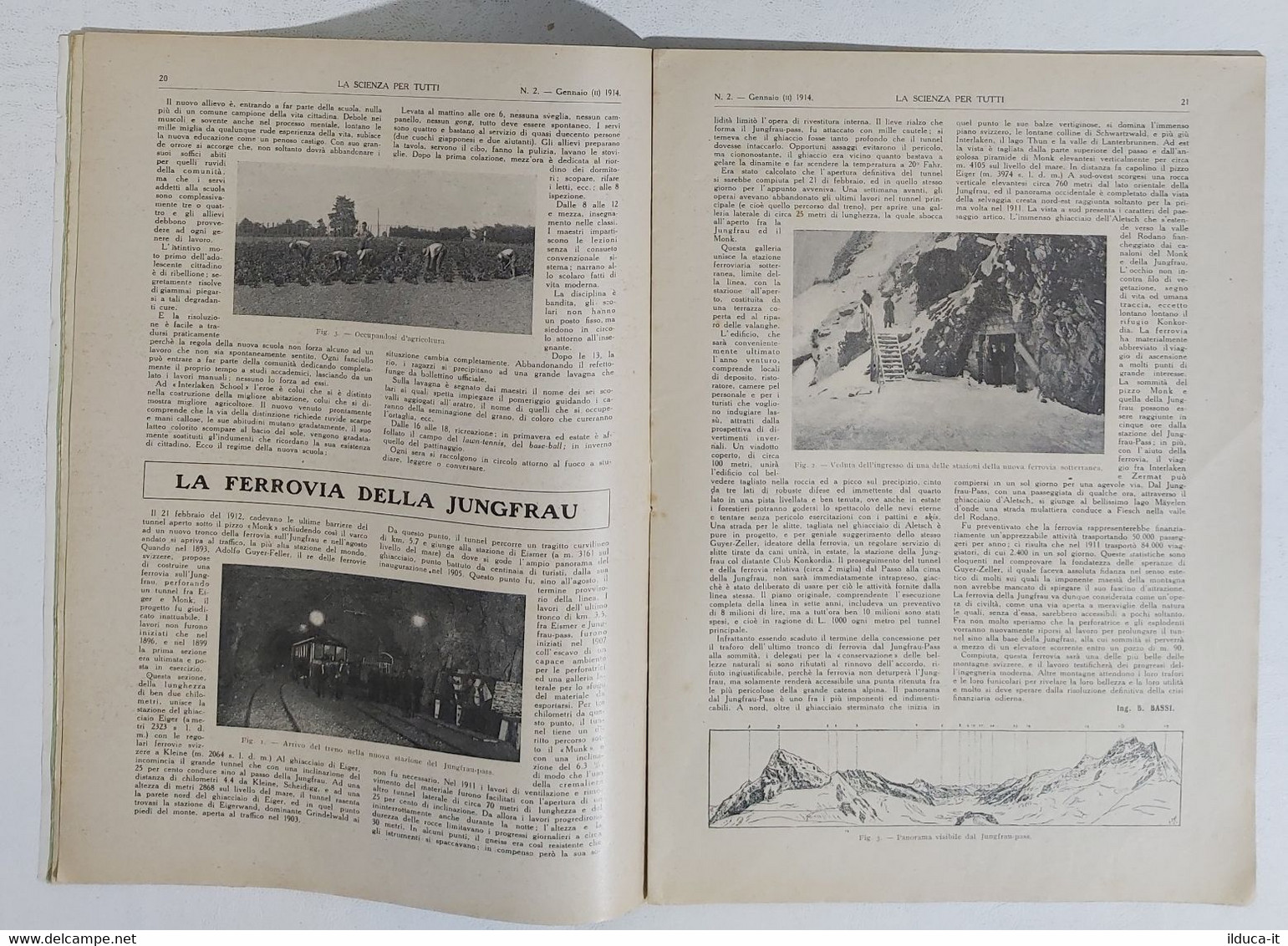 15773 La Scienza Per Tutti - A. XXI N. 02 Sonzogno 1914 - Ferrovia Jungfrau - Textes Scientifiques