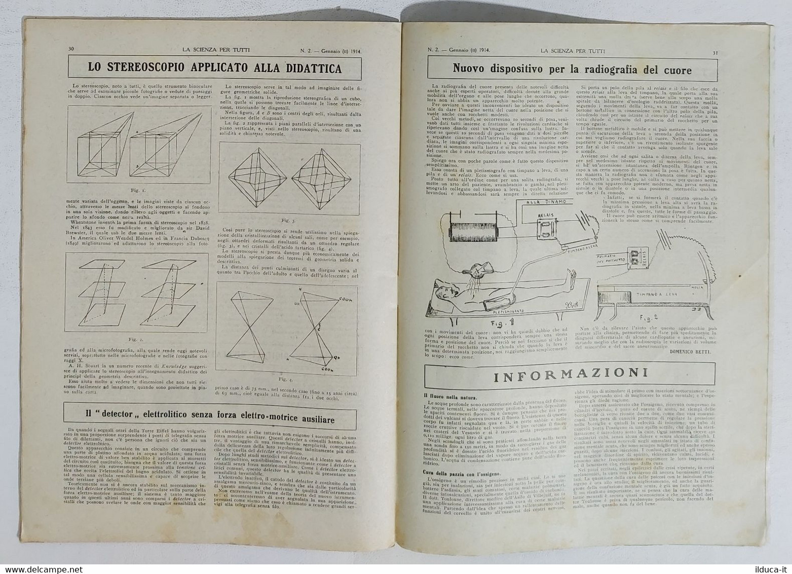 15773 La Scienza Per Tutti - A. XXI N. 02 Sonzogno 1914 - Ferrovia Jungfrau - Textes Scientifiques