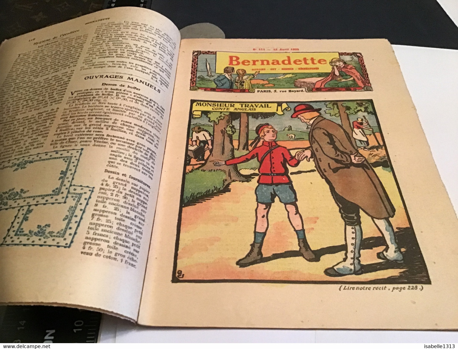 Bernadette Revue Hebdomadaire Illustrée Rare 1925 Numéro 111 Monsieur Travail Conte Anglais - Bernadette