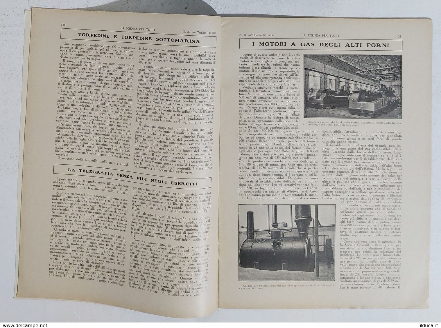 15789 La Scienza Per Tutti - A. XXII N. 20 Sonzogno 1915 - Wetenschappelijke Teksten