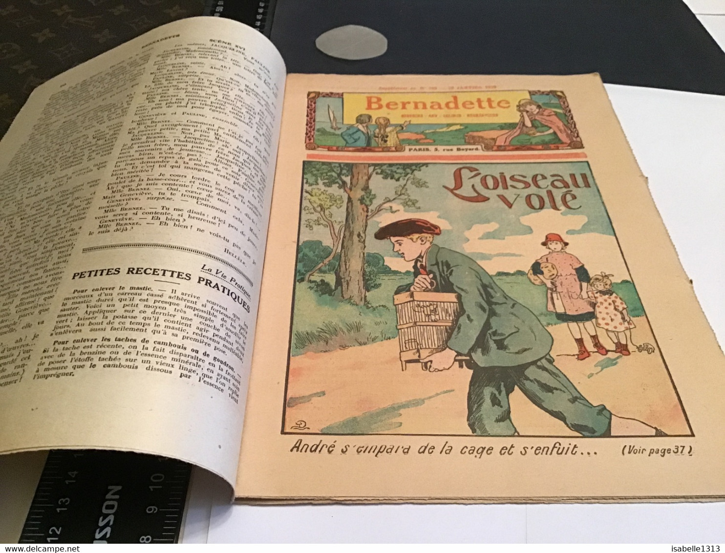 Bernadette Revue Hebdomadaire Illustrée Rare 1929  Numéro  308 Paroles Et Musique Botrel L’oiseau Voler - Bernadette