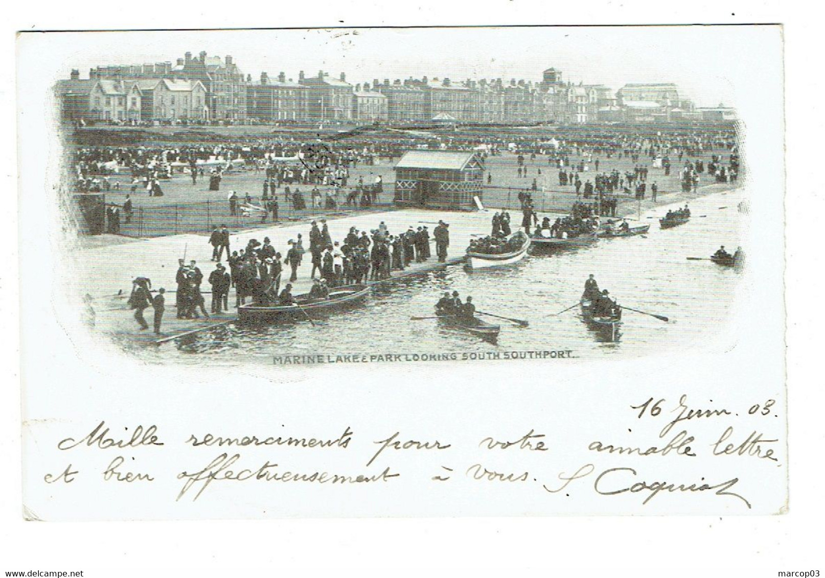 ANGLETERRE Marine Lake Park  Looking South Southport Plan Peu Courant - Southport