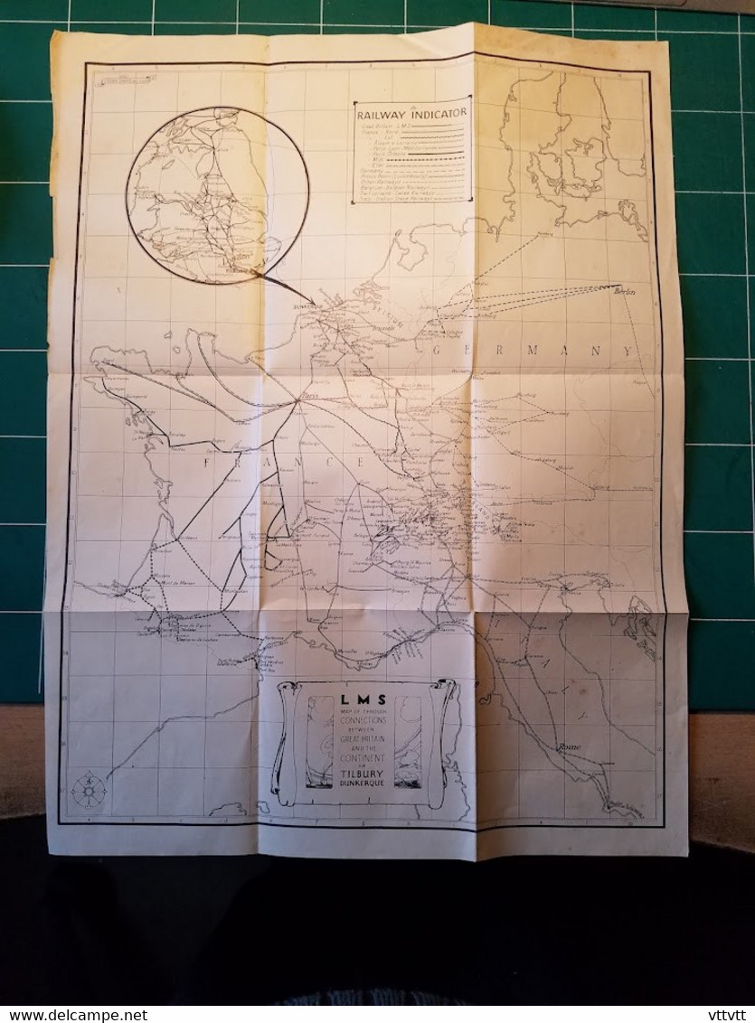 Indicateur Chemin De Fer (1928) Entre La Grande-Bretagne Et Le Continent Par Tilbury Et Dunkerque, Railway Indicator... - Europe