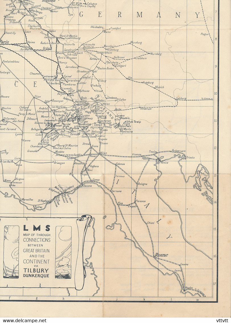 Indicateur Chemin De Fer (1928) Entre La Grande-Bretagne Et Le Continent Par Tilbury Et Dunkerque, Railway Indicator... - Europe