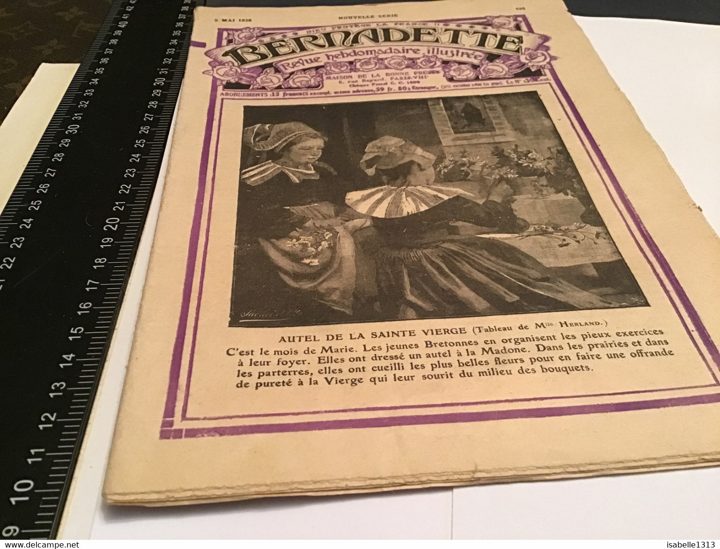 Bernadette Revue Hebdomadaire Illustrée Rare 1926 Numéro 165 Blaise Grégoire - Bernadette