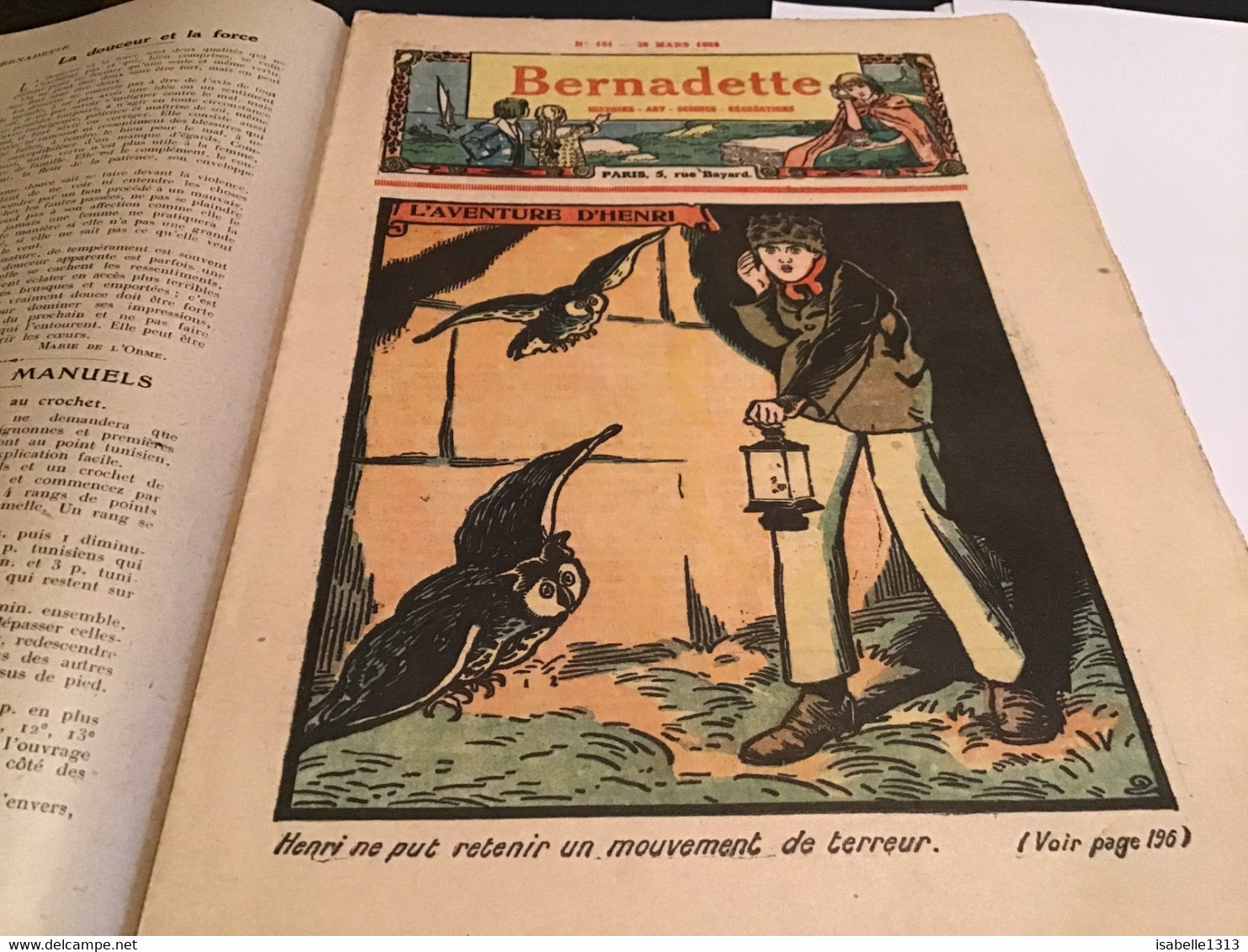 Bernadette Revue Hebdomadaire Illustrée Rare 1926 Numéro 161 L’aventure D’Henri - Bernadette