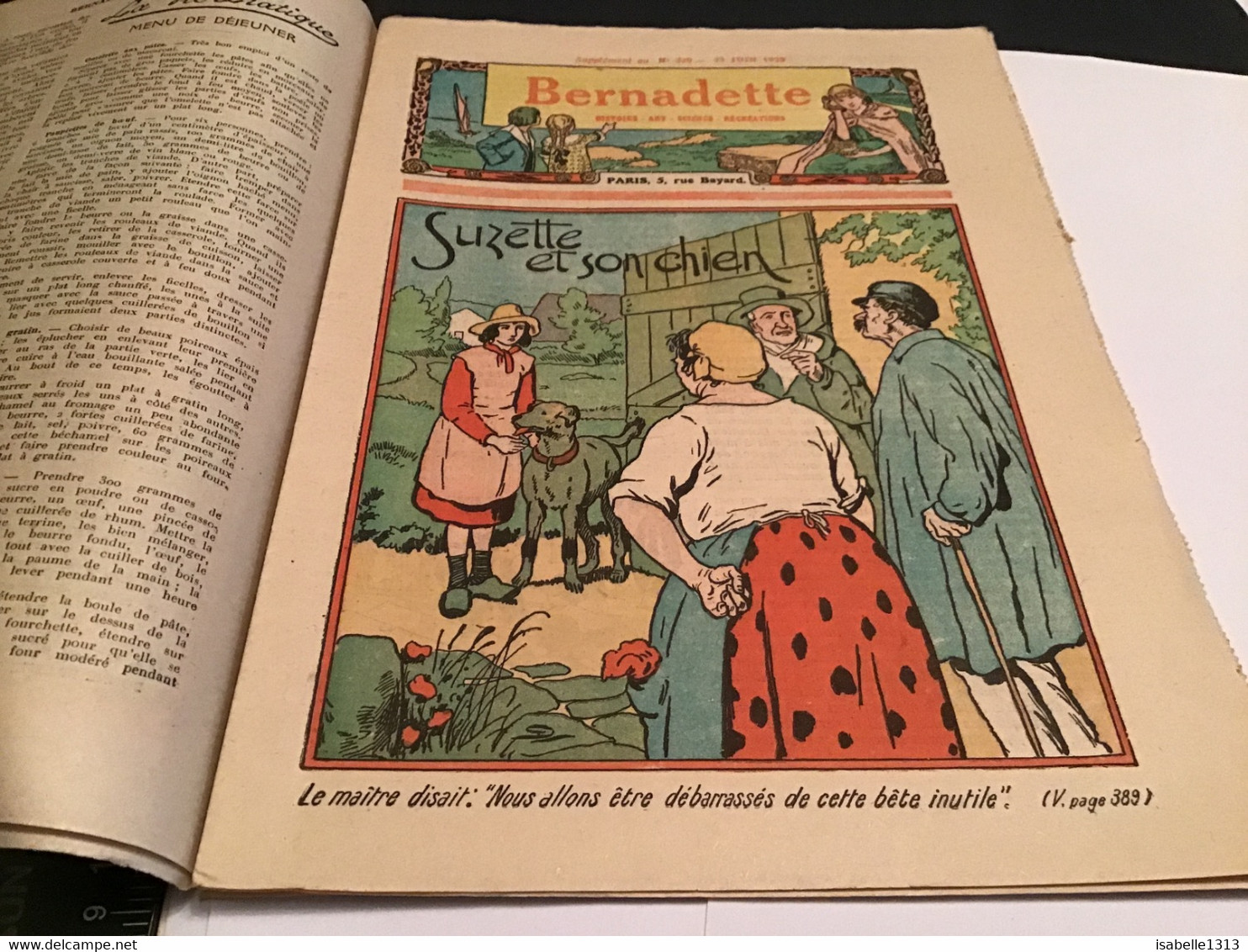 Bernadette Revue Hebdomadaire Illustrée Rare 1929  Numéro 330  L’adolescence à L’atelier Dans La Rue Suzette Et Son Chie - Bernadette
