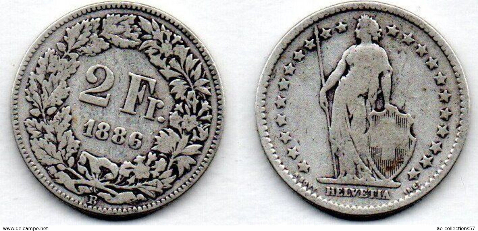 Suisse- 2 Francs 1886 B TB - Sonstige & Ohne Zuordnung