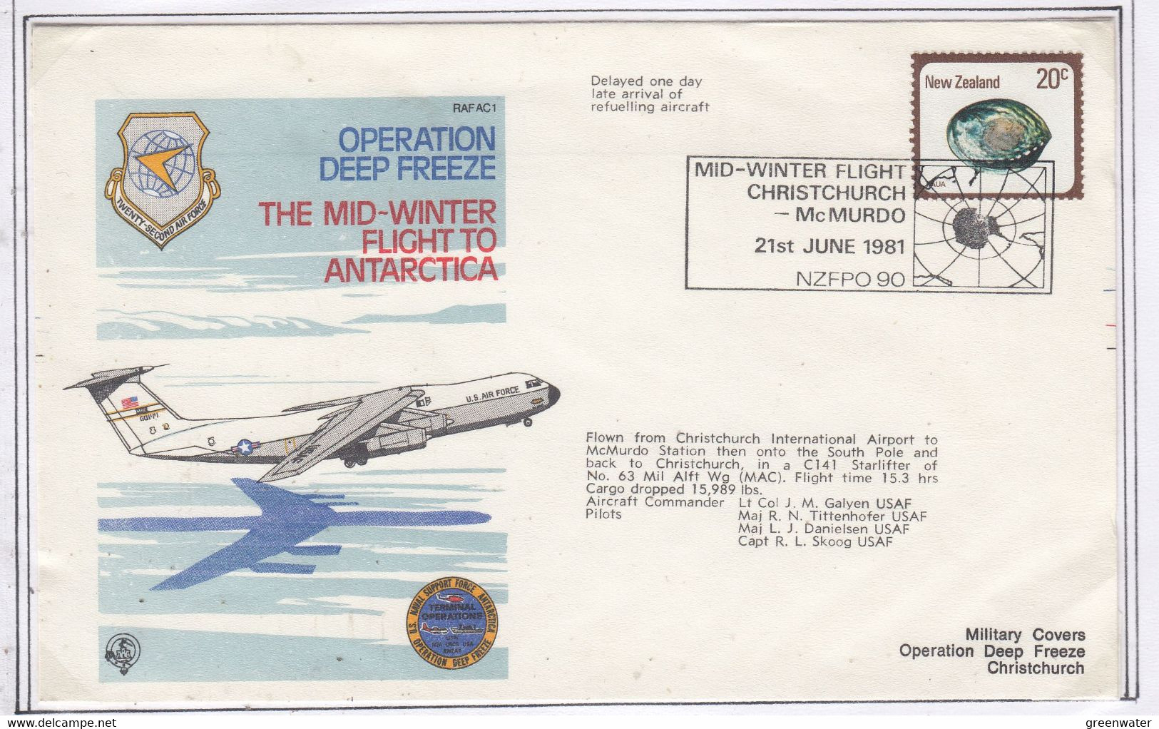 Ross Dependency Scott Base 1981 Antarctic Mid Flight Christchurch To McMurdo Ca  21 June 1981 (AF155) - Vuelos Polares