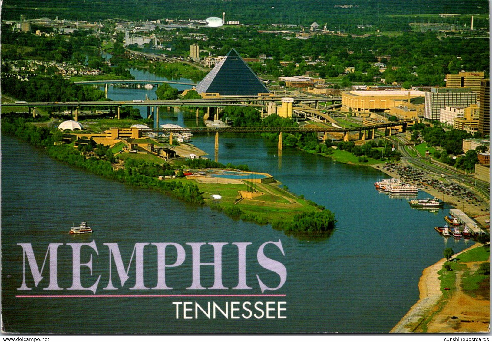 Tennessee Memphis Riverfront Aerial View 1996 - Memphis