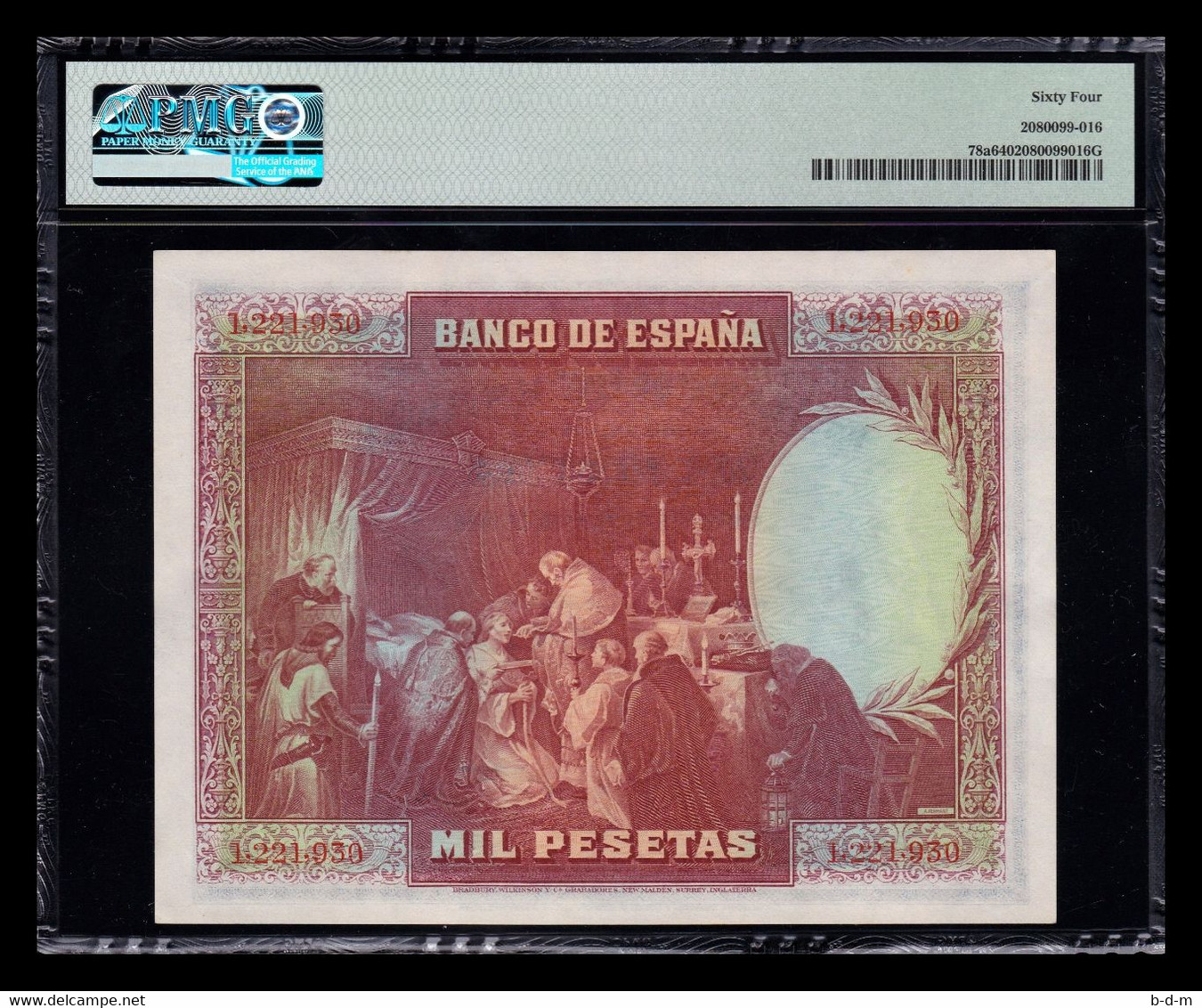 España Spain 1000 Pesetas San Fernando 1928 Pick 78 PMG 64 SC UNC - 1000 Pesetas