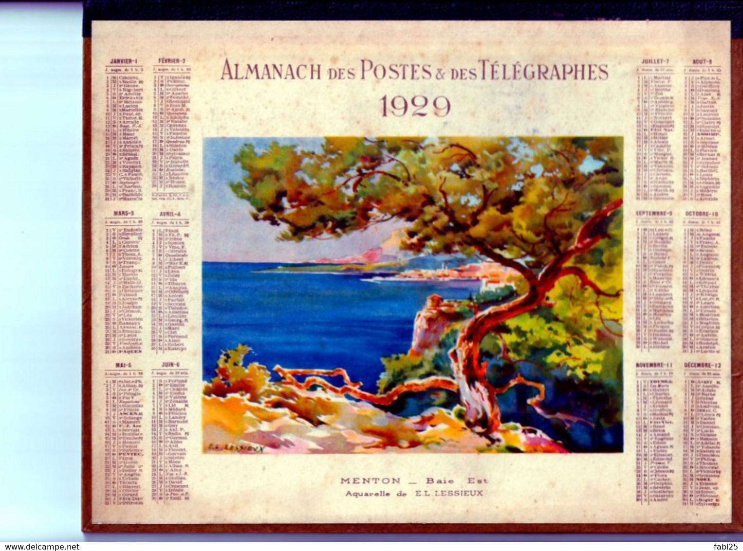 Calendrier Almanach Des Postes Et Télégraphes 1929 - Grand Format : 1921-40