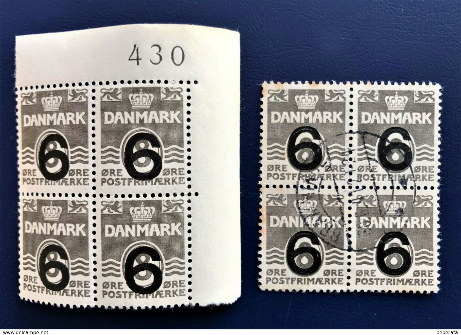 Denmark 1940, AFA 262, 4 BLOK, OVERPRINT, MINT And USED - Other & Unclassified