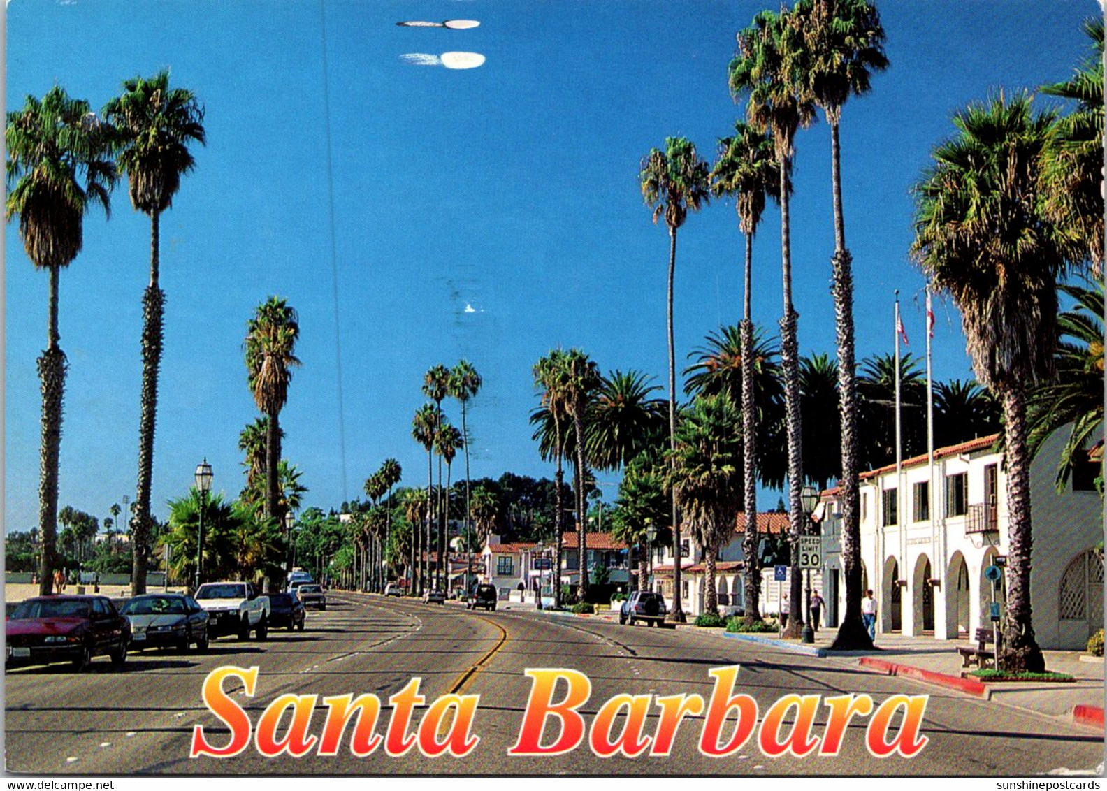 California Santa Barbara Greetings Showing Cabrillo Boulevard Looking West 1996 - Santa Barbara