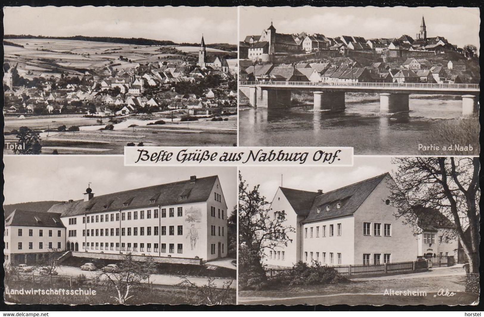 D-92507 Nabburg - (Oberpfalz) - Alte Ansichten - Landwirtschaftsschule - Brücke - Cars - VW Käfer - Weiden I. D. Oberpfalz