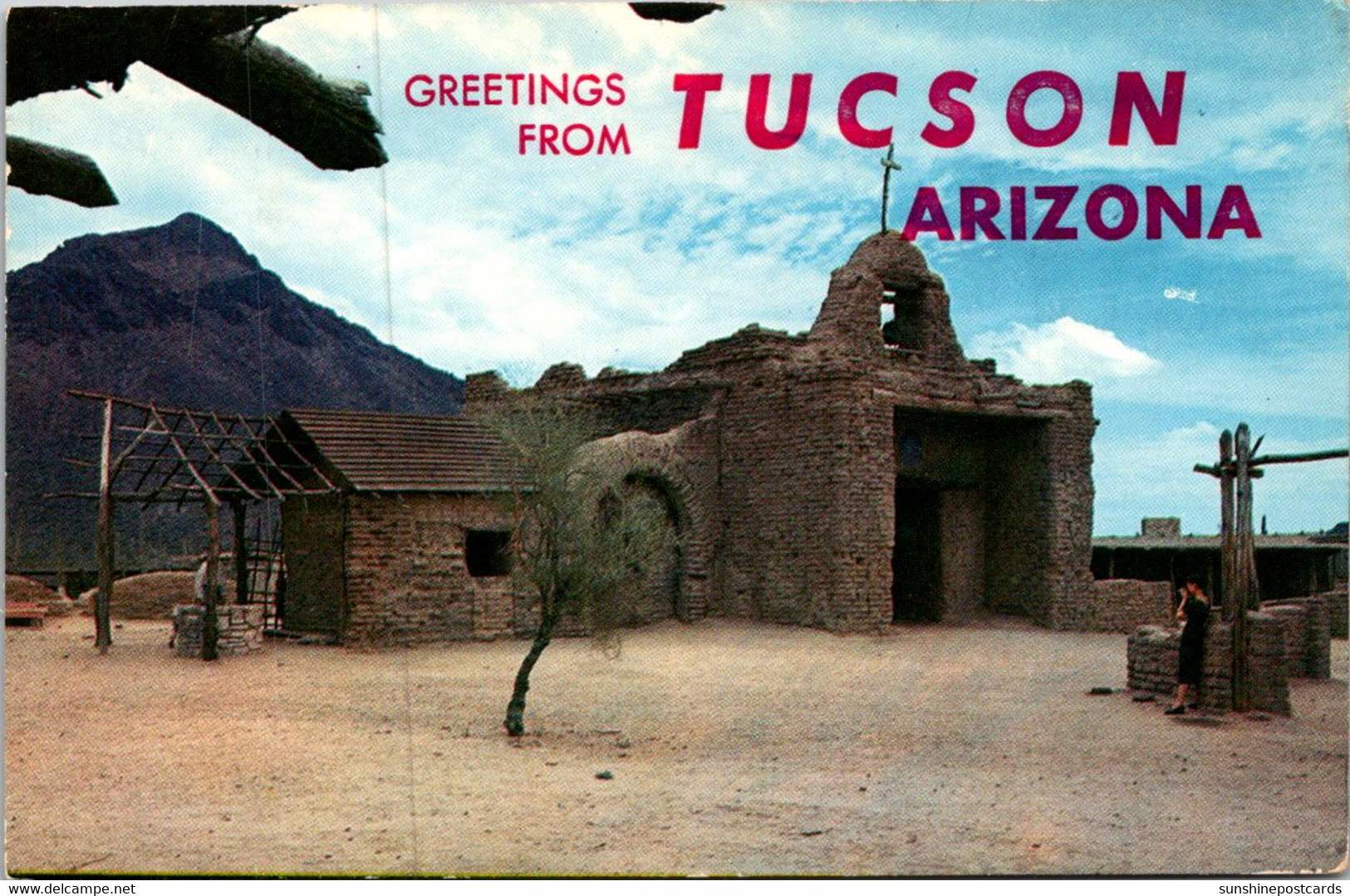 Arizona Tucson Greetings Showing "The Little Church" In Old Tucson 1961 - Tucson