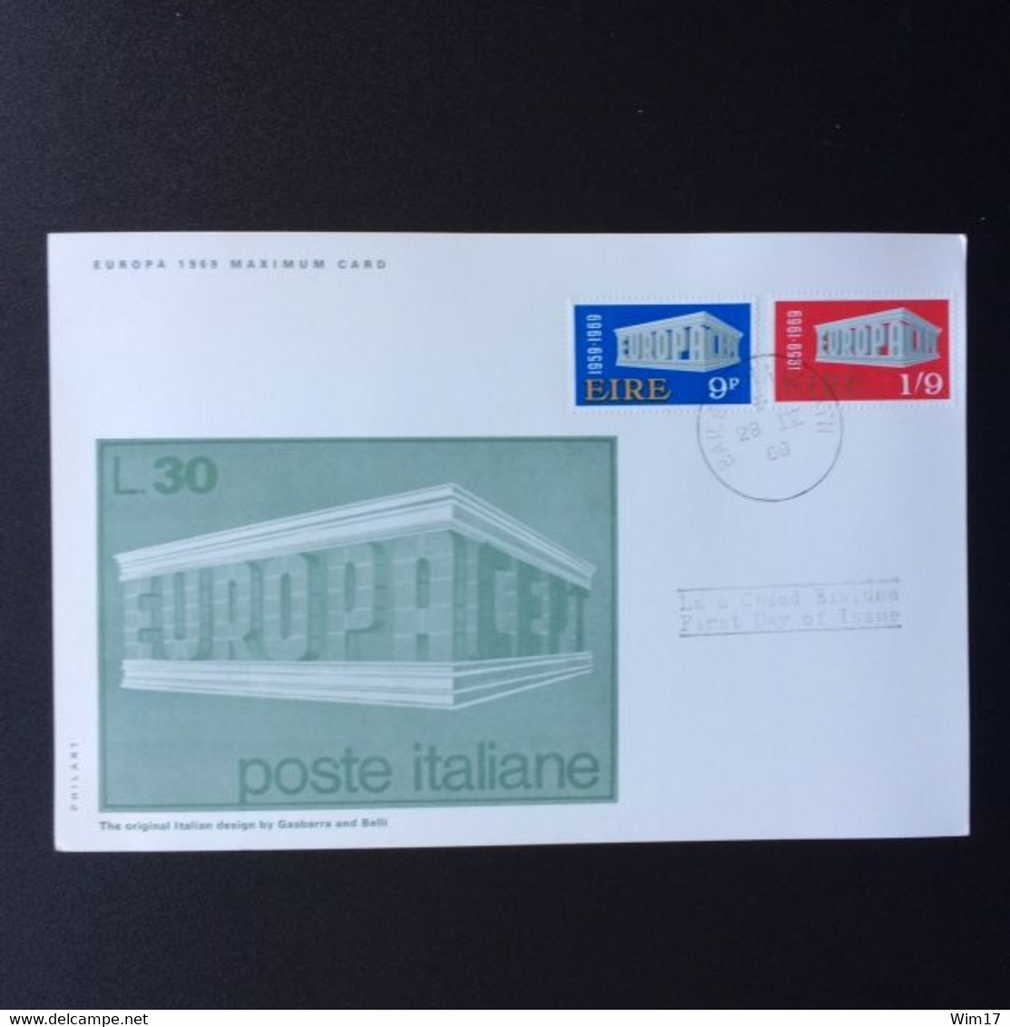 IRELAND 1969 EUROPA CEPT MAXIMUM CARD IERLAND - Tarjetas – Máxima