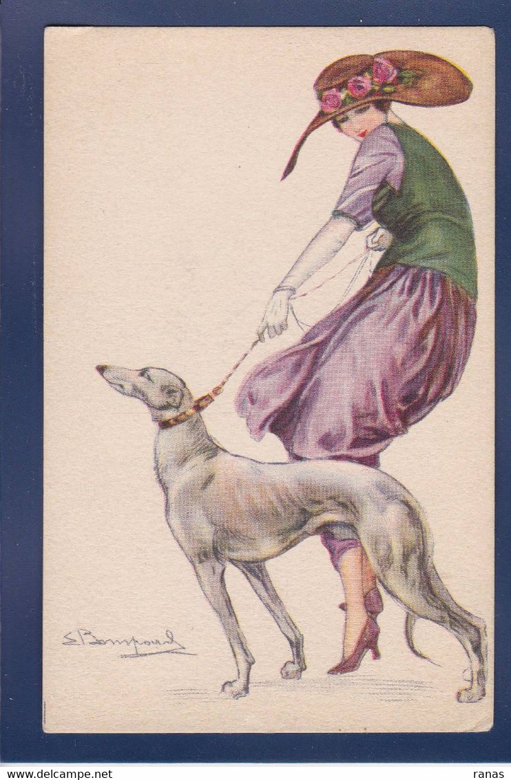 CPA Bompard Art Déco Femme Woman Non Circulé 457-3 Chien Dog Lévrier - Bompard, S.