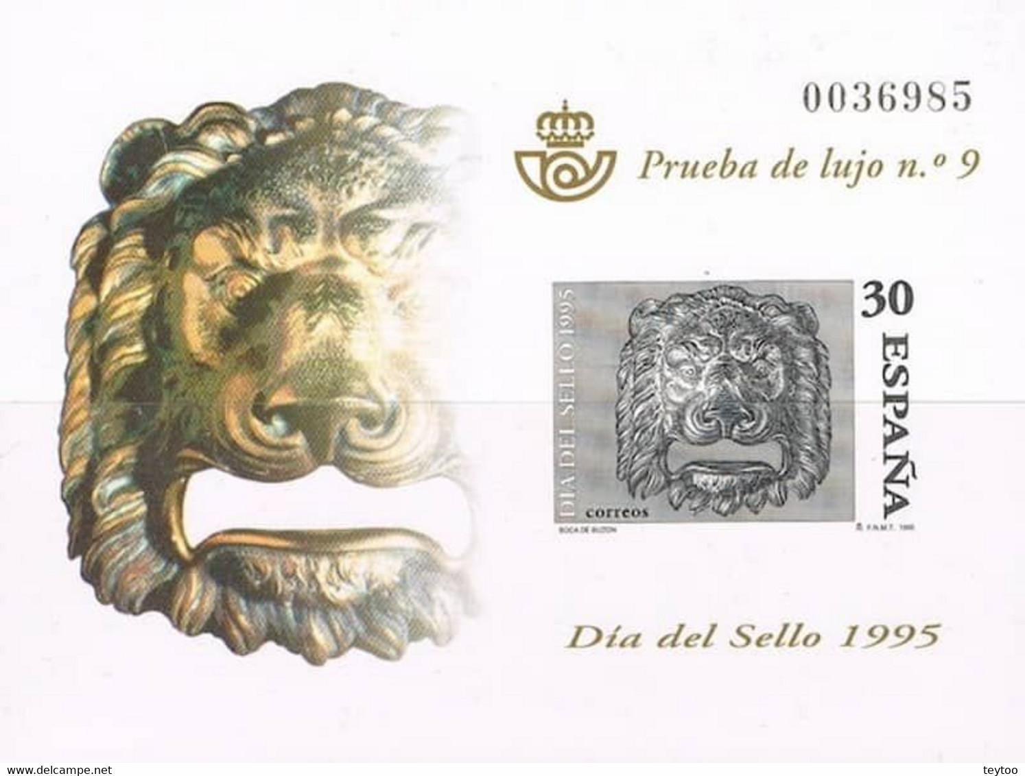 [P34] España 1995, Prueba De Lujo 9. Día Del Sello - Proofs & Reprints