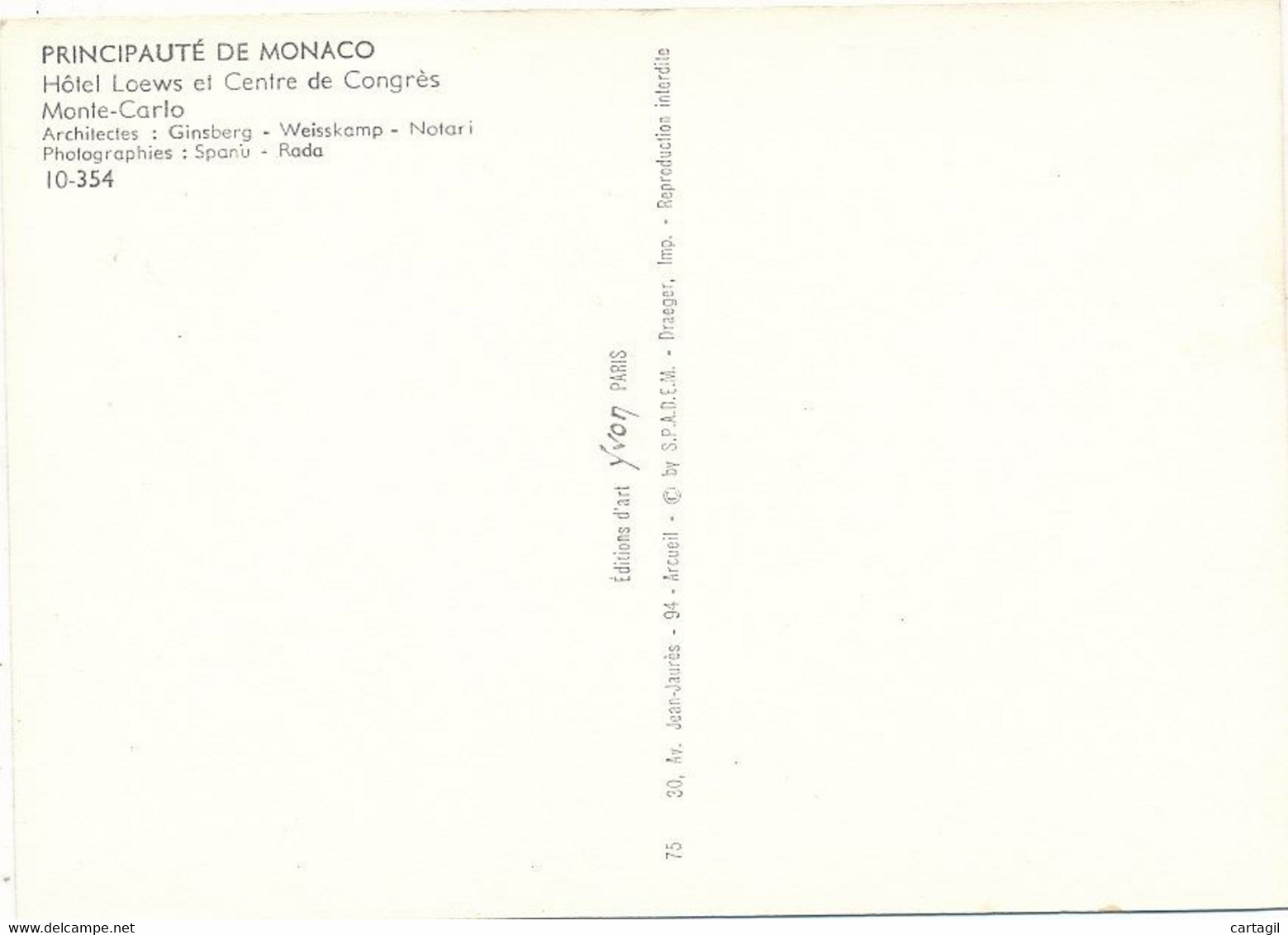 CPM GF-10387-Monaco -Monte Carlo--Le "Loew's Hôtel" Et Le Centre De Congrès -Envoi Gratuit - Alberghi