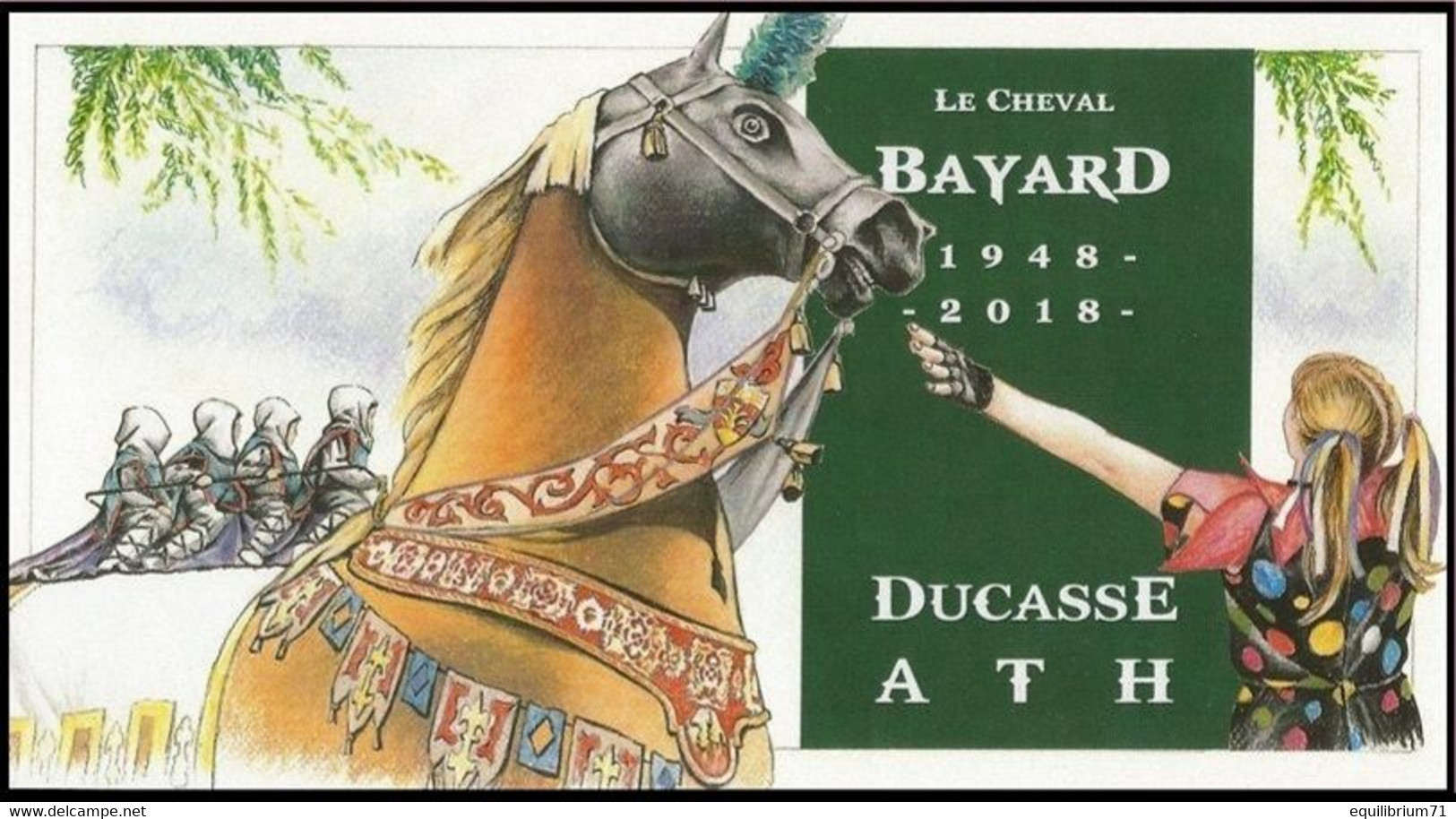 CS/HK° - Carte Souvenir/Herdenkingskaart - Ath -  1948/2018 - Le Cheval Bayard - SIGNÉ/GETEKEND: Christine Carles - Lettres & Documents