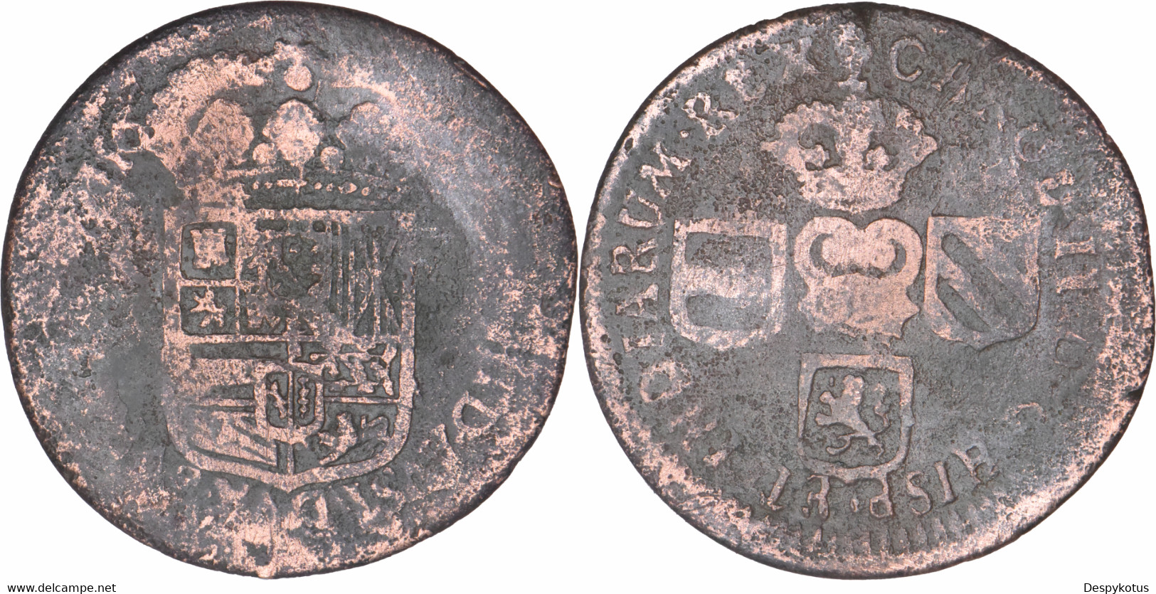 Espagne - Pays-Bas Espagnols - Liard 1693 Bruxelles - Charles II D'Espagne - Rare - 16-144 - Países Bajos Españoles