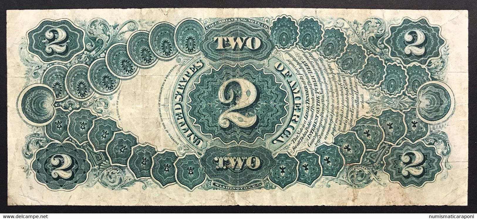 Usa Stati Uniti 2 $ Dollar 1880 Thomas Jefferson Pick#177a Mb/bb Lotto.3829 - Certificaten Van Zilver (1878-1923)