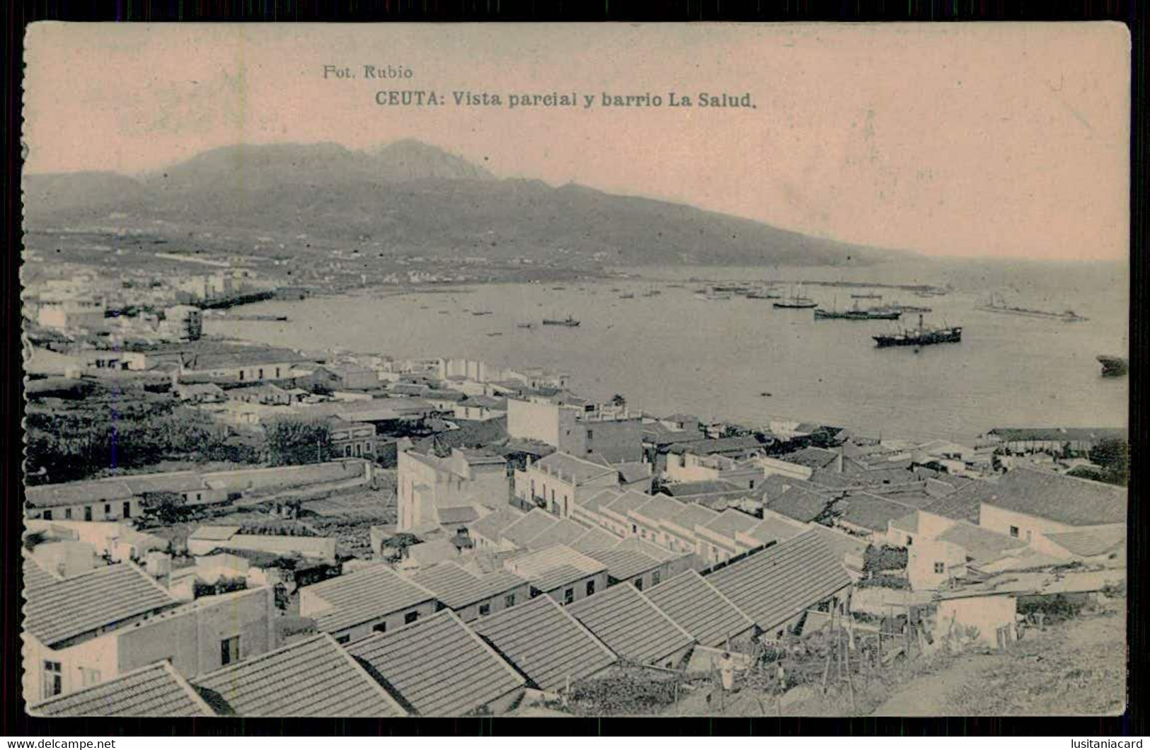 CEUTA - Vista Parcial Y Barrio La Salud.(Ed. Fototipia De Hauser Y Menet / Foto Rubio) Carte Postale - Ceuta