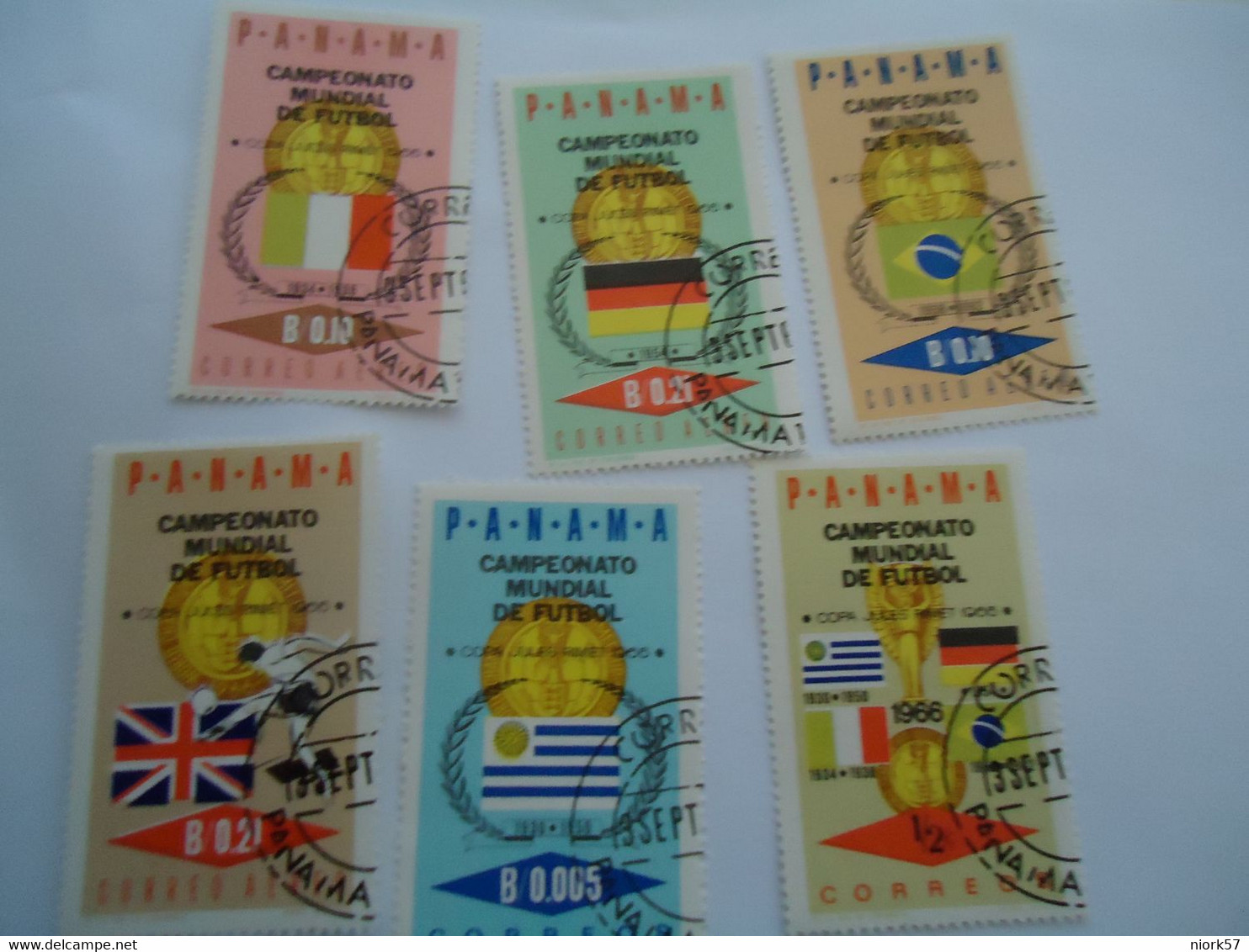 PANAMA  USED  6  STAMPS WORLD CUP FOOTBALL  ENGLAND  1966 - 1966 – England