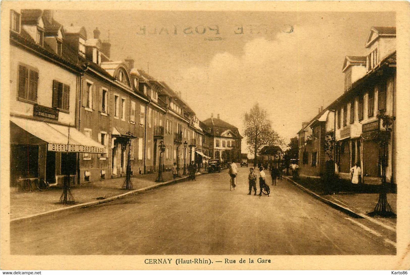 Cernay * La Rue De La Gare * Café Bar , Bière De L'espérance - Cernay