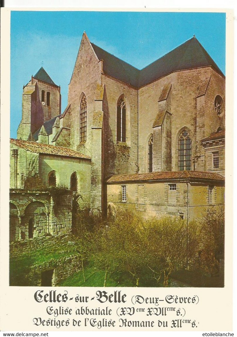 CELLES-sur-Belle  (Deux Sevres, 79) Eglise Abbatiale Notre-Dame 12e Siècle Et Vestiges église St Hilaire - Celles-sur-Belle