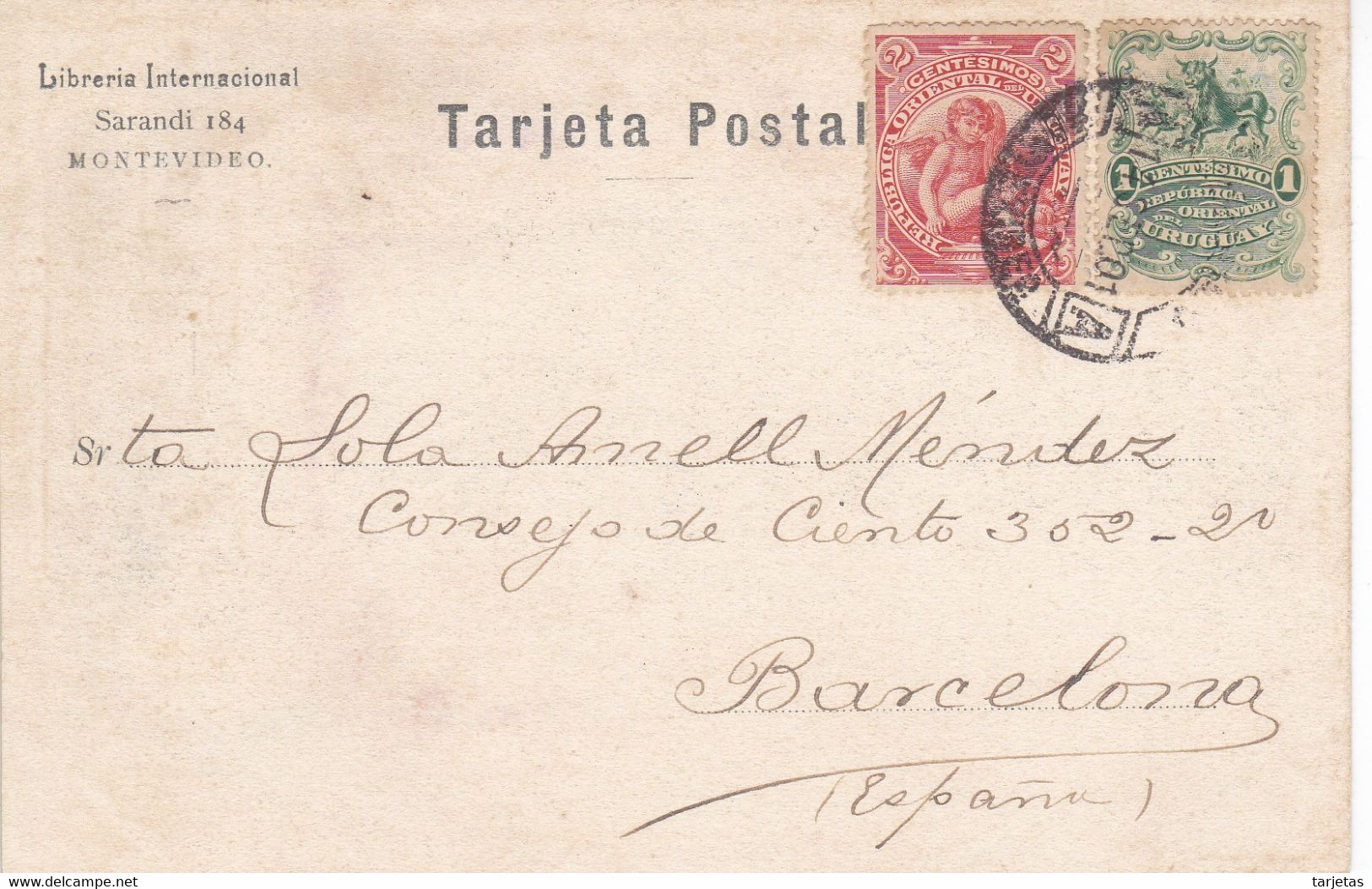 POSTAL DE MONTEVIDEO DEL TEATRO SOLIS DEL AÑO 1901 (TESTASECCA) URUGUAY - Uruguay