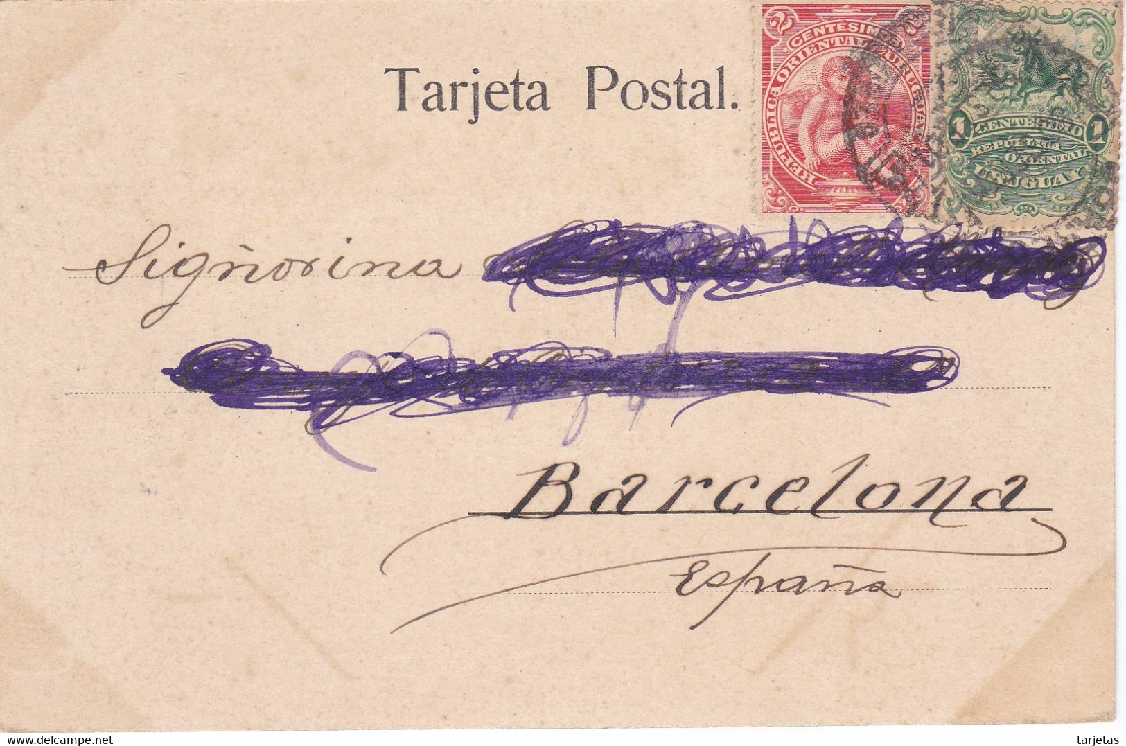 POSTAL DE LA CORDILLERA (USPALLATA) DEL AÑO 1901 (GALLI, FRANCO) URUGUAY - Uruguay