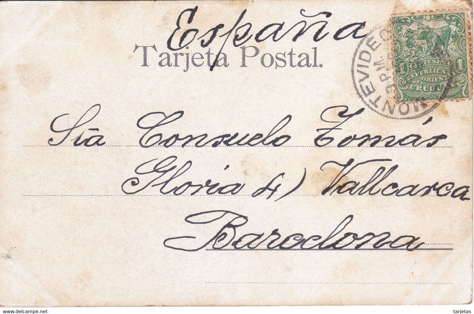 POSTAL DE MONTEVIDEO DEL PARQUE URBANO DEL AÑO 1905 (PAPELERIA GALLI) URUGUAY - Uruguay