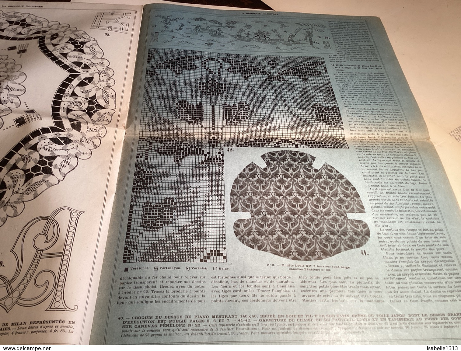 La Broderie Illustré Journal Artistique Et Pratique De Travaux Féminins 1927 Garniture De Table En Braudrie Anglaise Et. - Cross Stitch