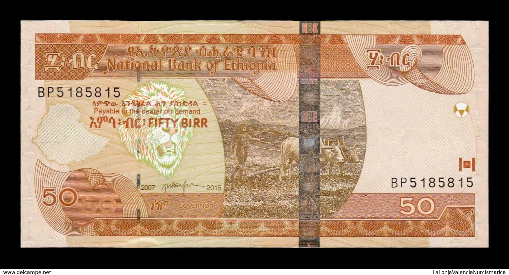 Etiopia Ethiopia 50 Birr 2015 Pick 51g Capicua Radar SC UNC - Etiopía