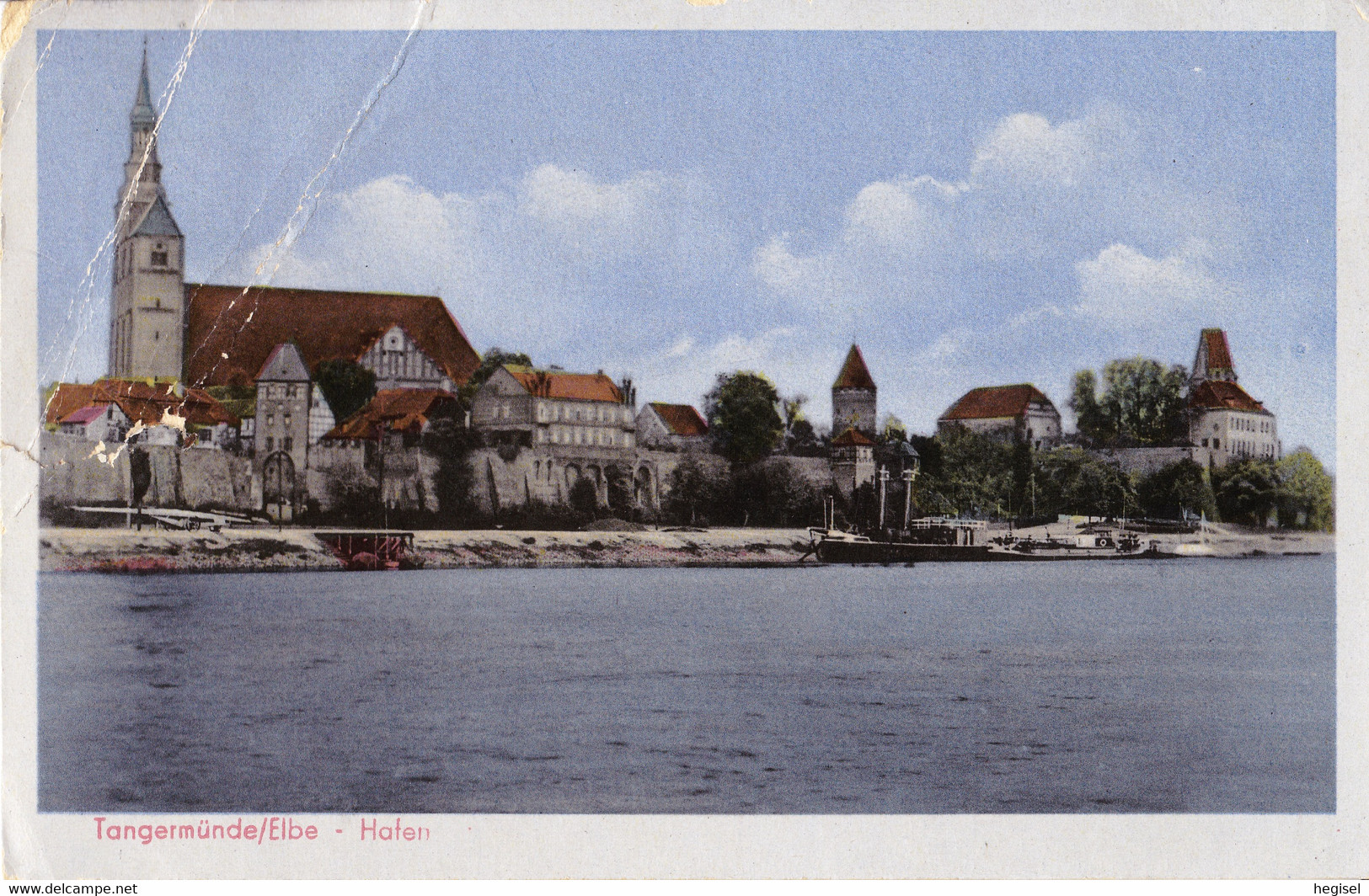 1957, DDR, Tangermünde, Hafen - Tangermuende