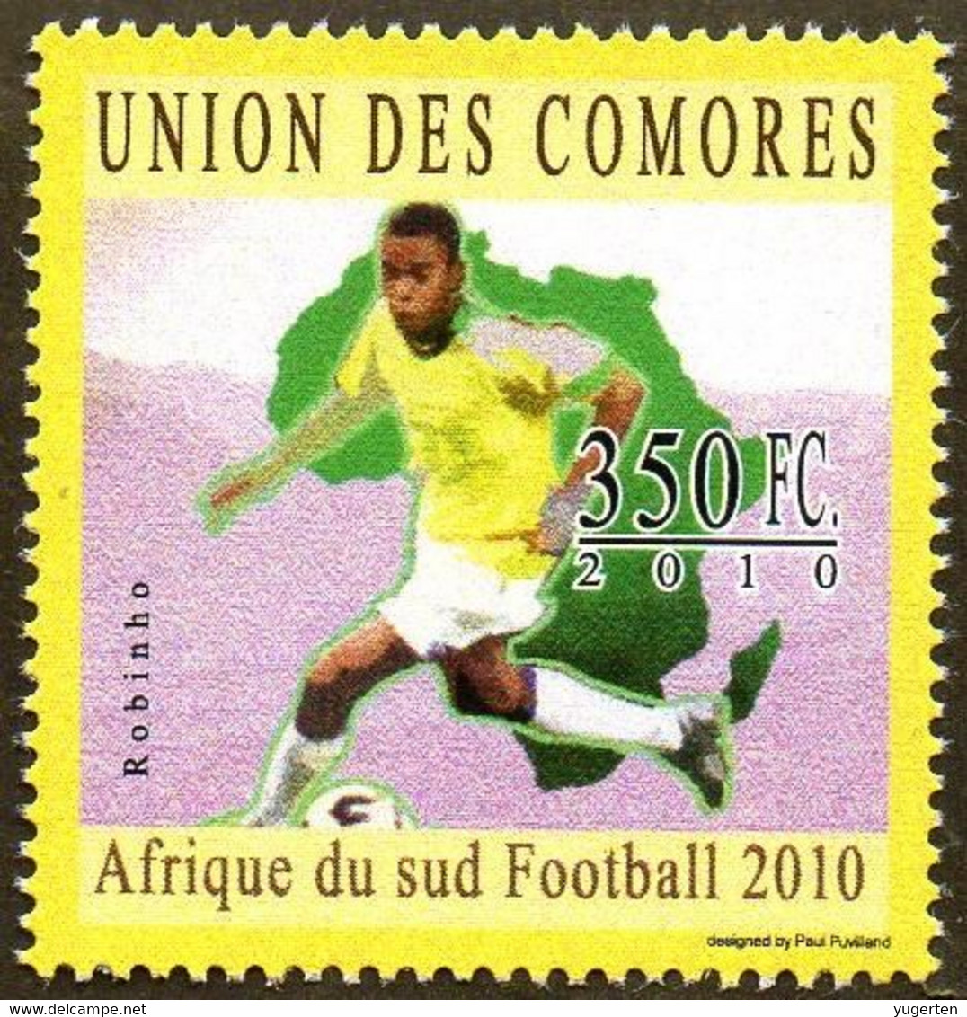 COMORES  - 1v - MNH - Robinho - Football Player Brazil - Fußball Calcio Futbol Voetbal - AC Milan - Real Madrid - 2010 – África Del Sur