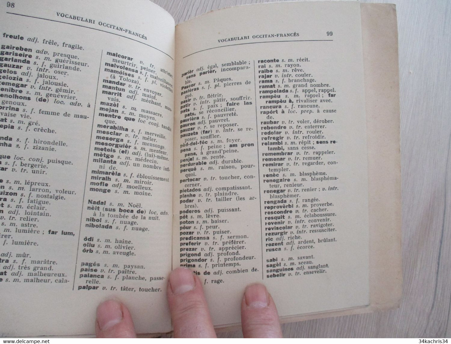 Félibrige Occitan provençal  EO un des 40 sur papier Madagascar envoi de Salvat à Loubet Paraulas dins la neit