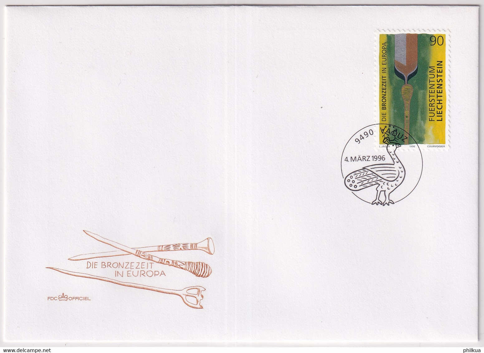 MiNr. 1128 Liechtenstein1996, 4. März. Die Bronzezeit In Europa - FDC - Prehistory