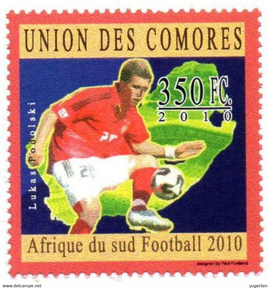 COMORES  - 1v - MNH - Lukas Podolski - Football Soccer Poland - Fußball Calcio Futbol Voetbal - Inter Milan - Bayern - 2010 – South Africa