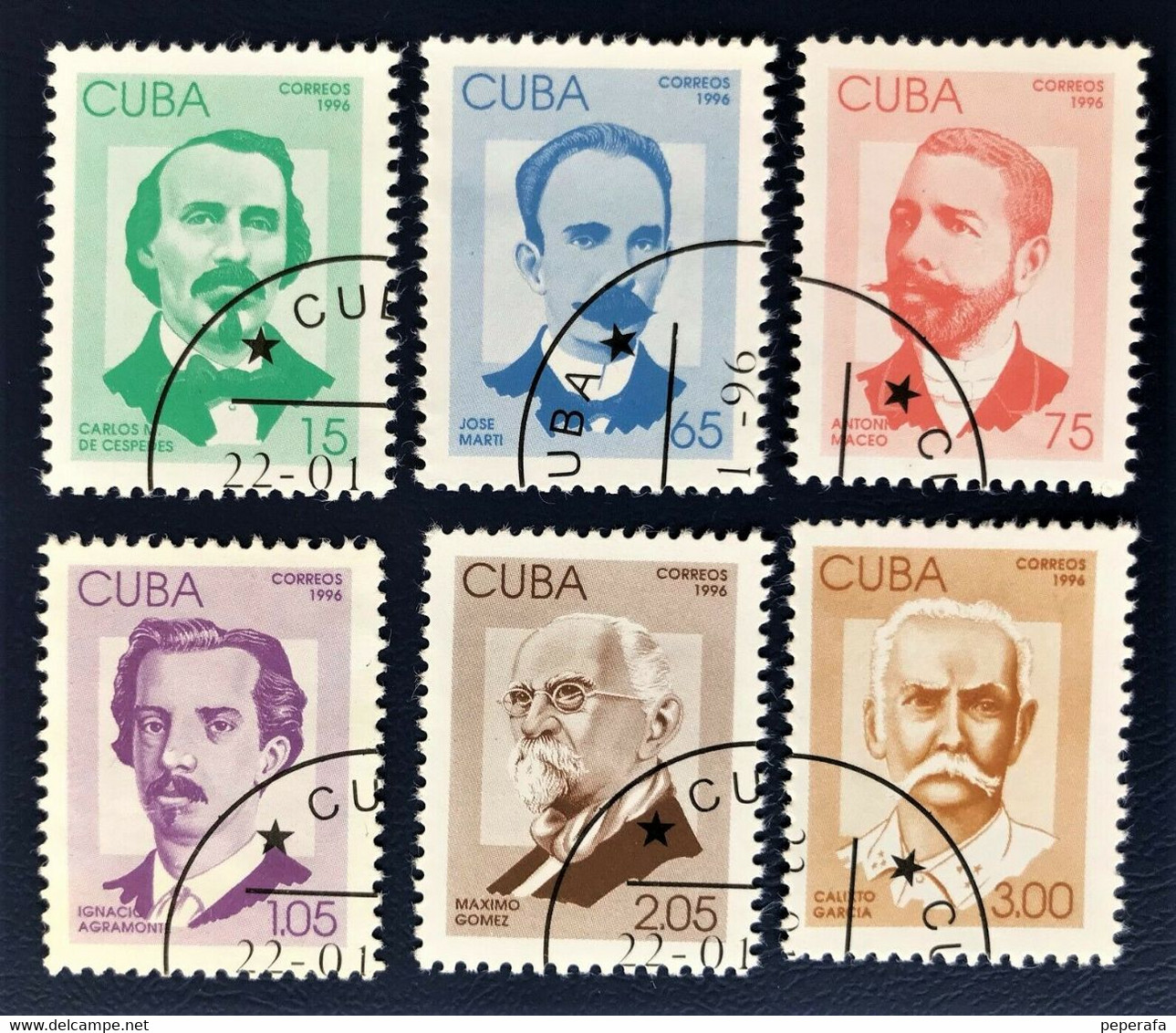 CUBA, Spanish Antillas 1996, Patriotas / Patriots, Used - Collections, Lots & Séries