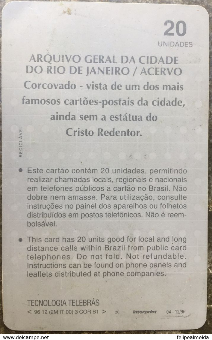 Telephone Card Manufactured By Telebras In 1997 - Series Bondes - General Archive Of The City Of Rio De Janeiro - Corcov - Kultur