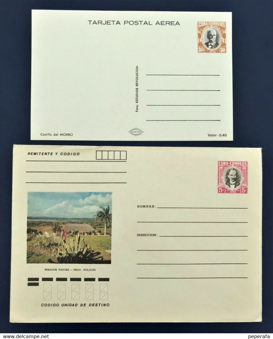 CUBA, Spanish Antillas, Tarjeta Postal Aérea + Sobre Entero Postal, COVER MINT - Cartes-maximum