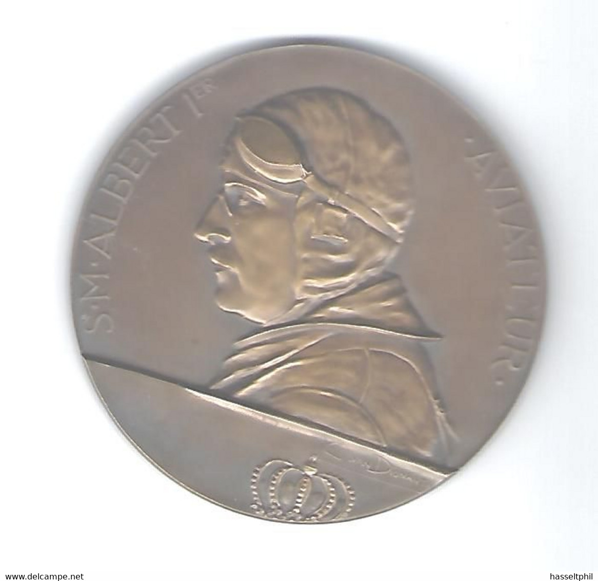 PRACHTIG MEDAILLE Albert I Aviateur - Vliegenier - Monarquía / Nobleza