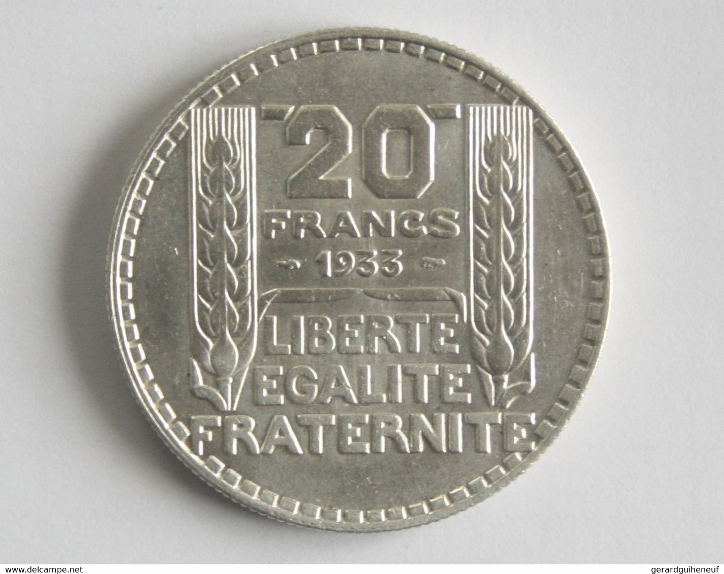 20 Francs TURIN 1933 TTB+ - Argent 680 O/oo - Alla Rinfusa - Monete