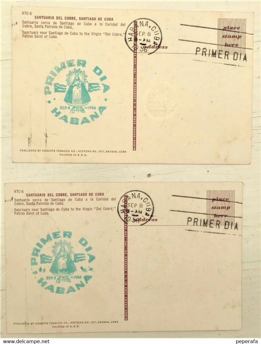 CUBA, Spanish Antillas 1956, Navidad, Christmas, 2 Tarjetas Máximas FD, Primer Día - Maximumkarten