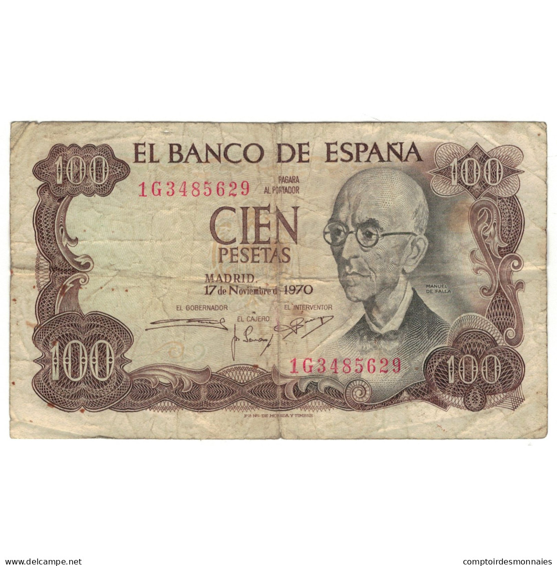 Billet, Espagne, 100 Pesetas, 1970, 1970-11-17, KM:152a, B - 100 Pesetas